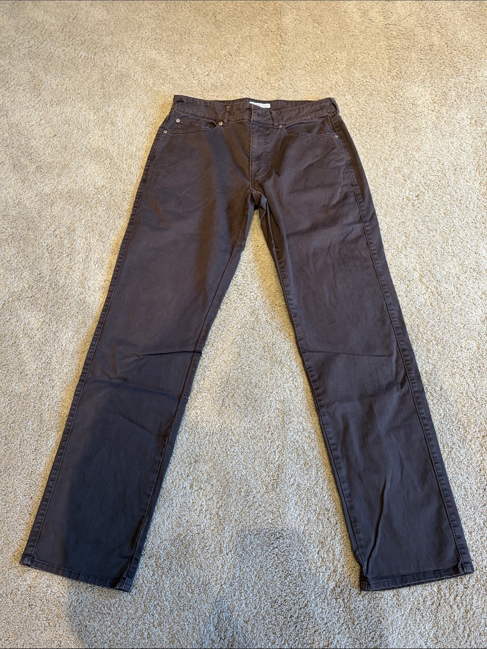 Men's Peter Millar Dark Brown Straight-Leg Pants 32” Waist 33” Inseam